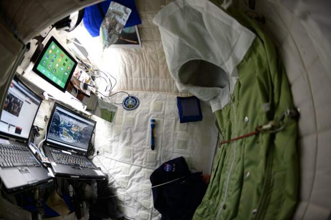 La chambre de Scott Kelly à bord de l'ISS