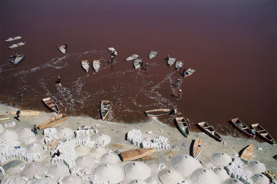 Un lac rose au Sénégal