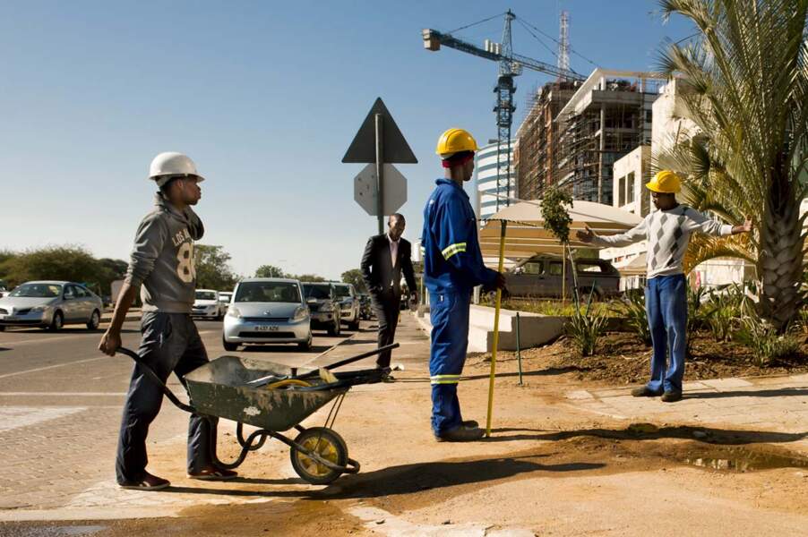 Ouvriers dans les rue de Gaborone