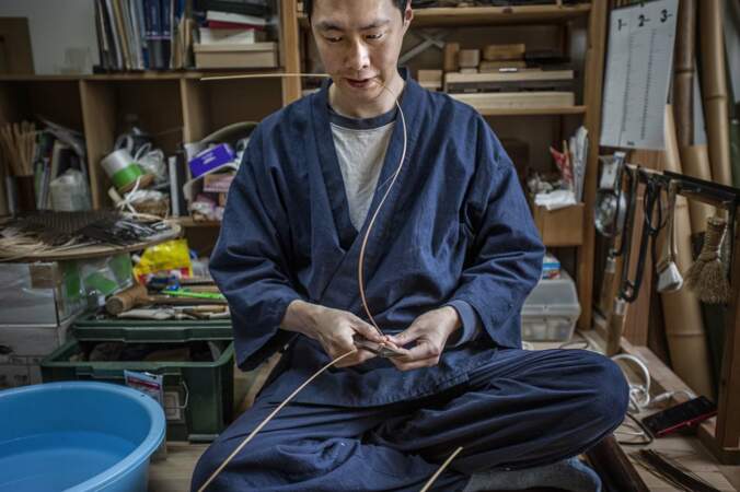 Hideaki Hosokawa, le plus jeune artisan de bambou de Kyoto