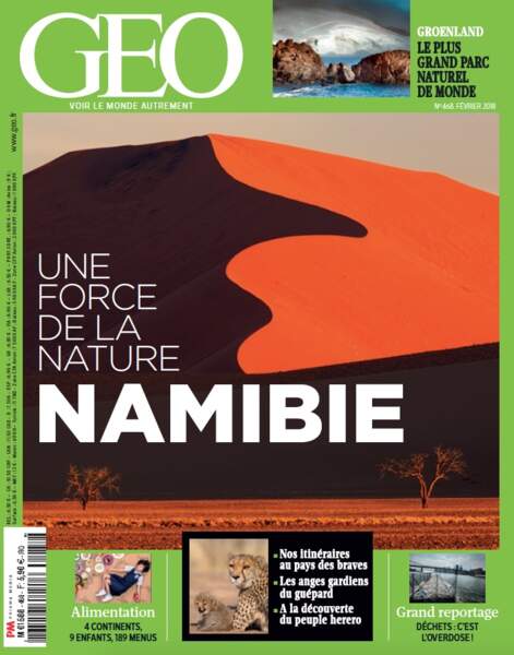 "Namibie : une force de la nature", grand dossier à découvrir dans le GEO de février 2018 (n°468)