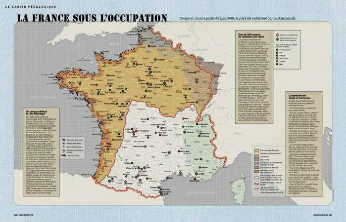 Carte de la France sous l'Occupation