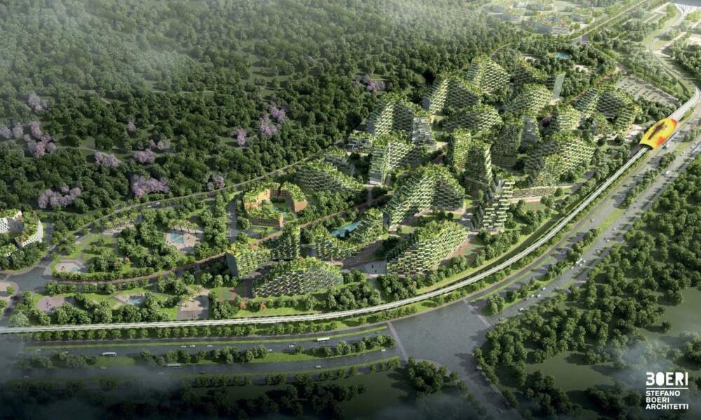 Plan de la future "ville forêt" de Liuzhou, en Chine