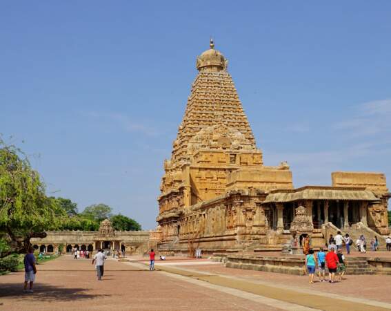 Le temple de Brihadeshvara, l'État du Tamil Nadu, Inde du sud