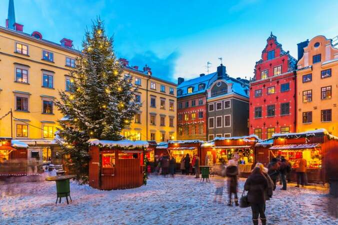 Stockholm, parfaite carte postale de Noël 