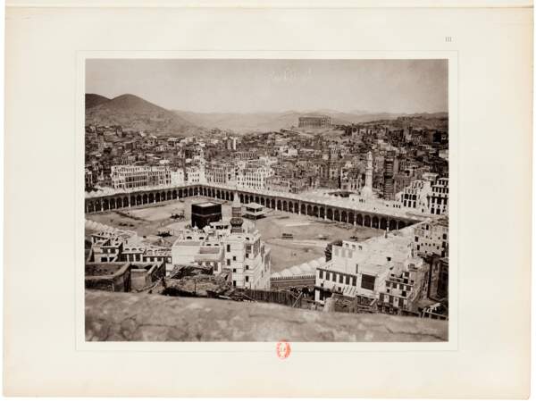 Vue sur le haram sacré et sur la ville de la Mecque, Muhammad Sadiq Bey (Arabie Saoudite, 1881)