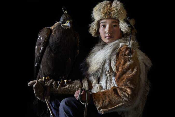 Damel Semser, 15 ans, et son aigle