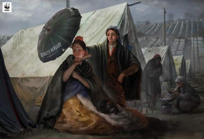Le Parasol des réfugiés climatiques, par le Musée du Prado et le WWF Espagne