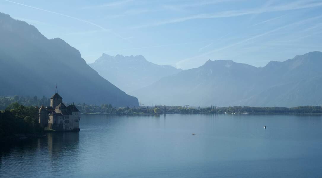 Lac Léman, entre la France et la Suisse