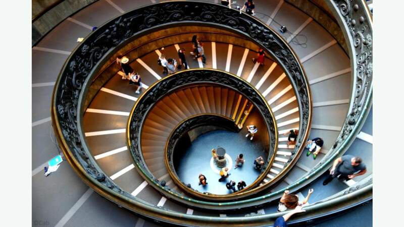 Escalier de Bramante, musées du Vatican à Rome, Italie