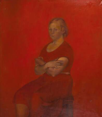 Portrait d'une jeune fille en rouge