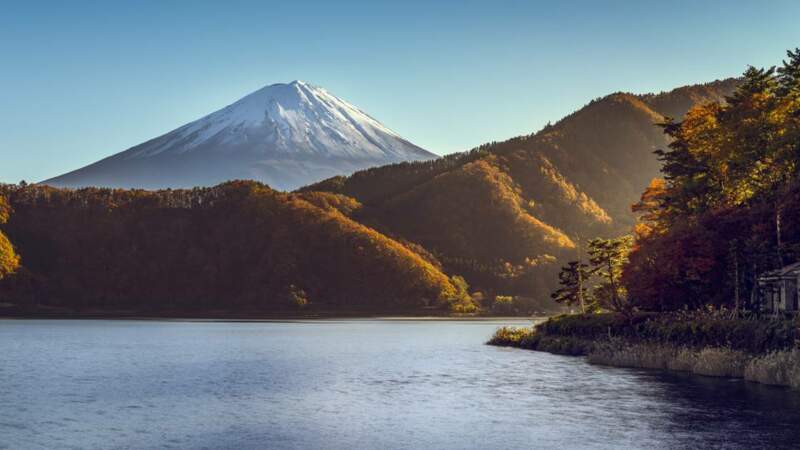 Le lac Kawaguchi au couleurs d'automne
