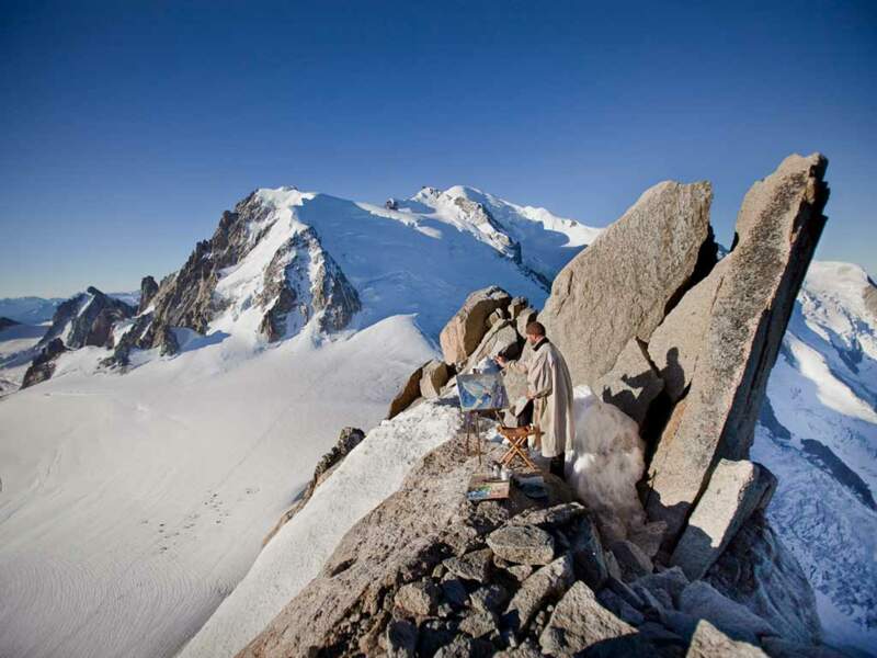 Lionel Wibault connaît chaque recoin des Alpes. Il s’est lançé dans une série de cent tableaux représentant le mont Blanc