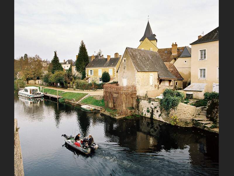 Le village de Malicorne, dans la Sarthe (Pays de la Loire).