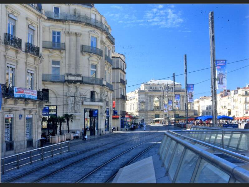 La Place de la Comédie aujourd'hui, à Montpellier, en France