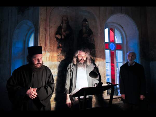 Des moines orthodoxes dans le monastère de Nouve-Athos, en Abkhazie