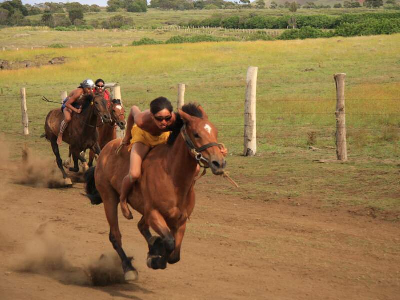 Cavaliers lors d’une course de Tapati Rapa Nui