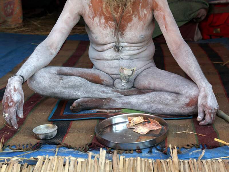 Un sâdhu au pèlerinage de Kumbh Mela, à Allahabad, en Inde