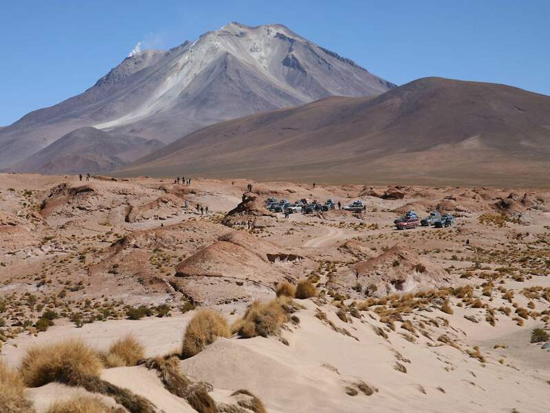 Le volcan Ollagüe, entre la province du Sud Lípez, en Bolivie, et le Chili voisin. 