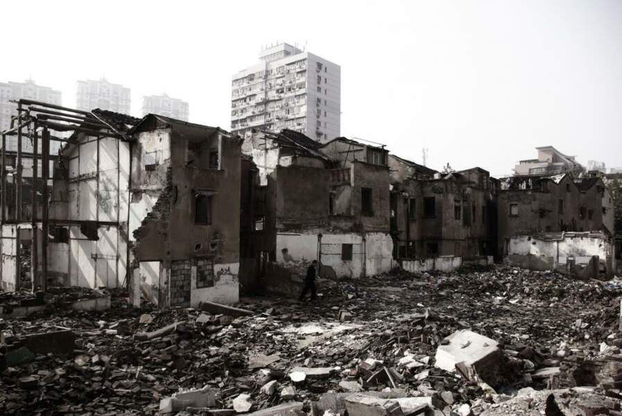 Quartier en pleine déconstruction en Chine, à Shanghai