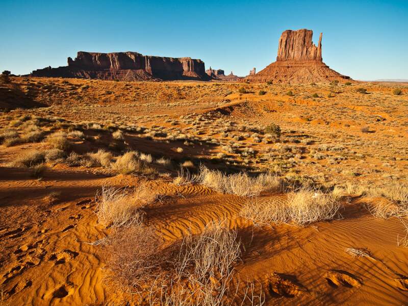 Le désert de Monument Valley, dans la réserve indienne Navajo, Arizona, Etats-Unis