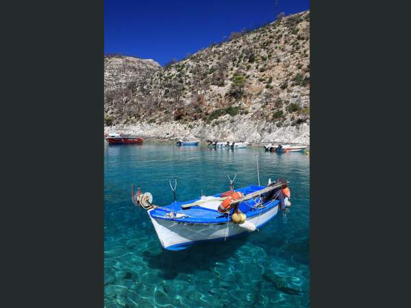 La baie de Porto Vromi, à Zante, en Grèce.