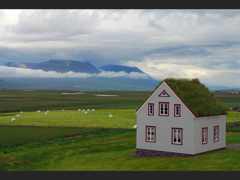 Vue depuis la ferme de Glaumbær, en Islande.