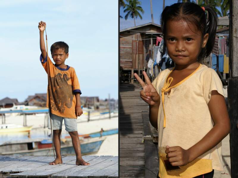 Enfants de l’île de Mabul à Bornéo, en Malaisie