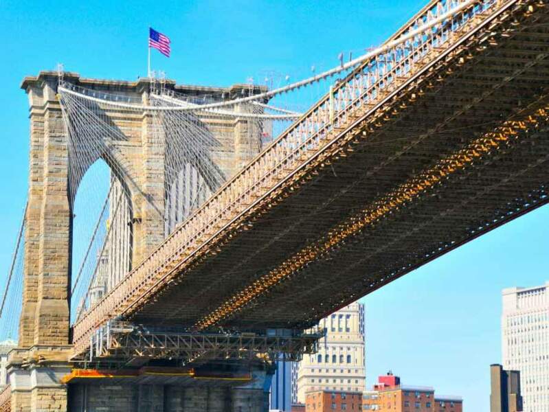 Vue du pont de Brooklyn, à New York, aux Etats-Unis.
