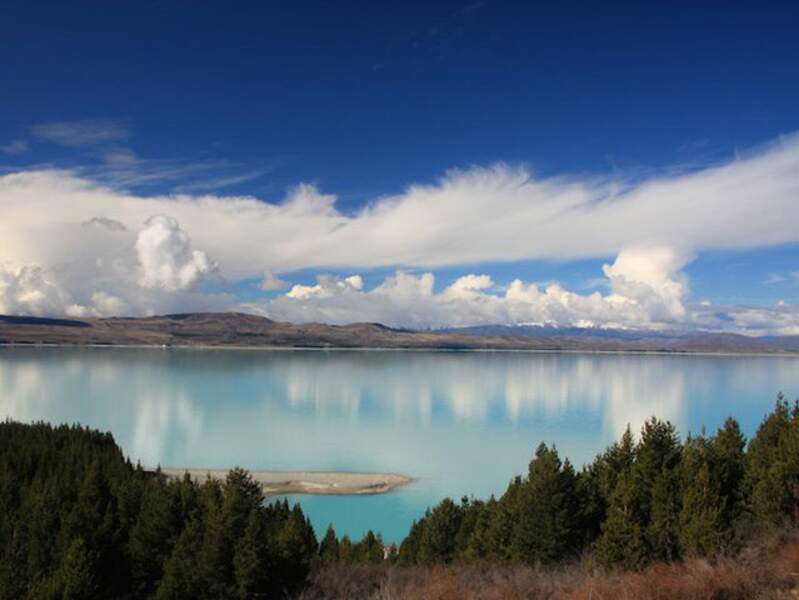 Le lac Pukaki, sur l'île du Sud, en Nouvelle-Zélande.