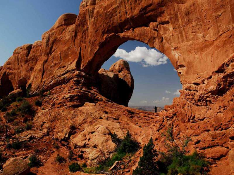 North Window, une formation rocheuse dans le parc national des Arches (Utah, Etats-Unis).