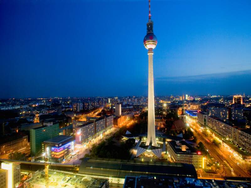 La tour de télévision de Berlin, en Allemagne.