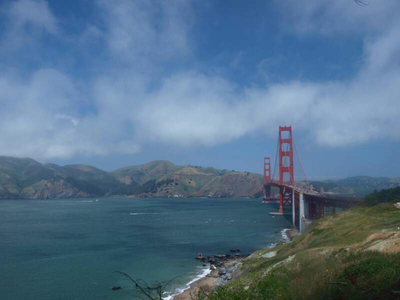 Le Golden Gate Bridge marque la rencontre entre les eaux du Pacifique et de la baie de San Francisco, aux Etats-Unis.