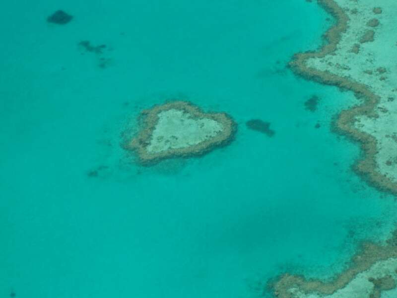 L'île de corail de Heart-Shaped Reef, en Australie.