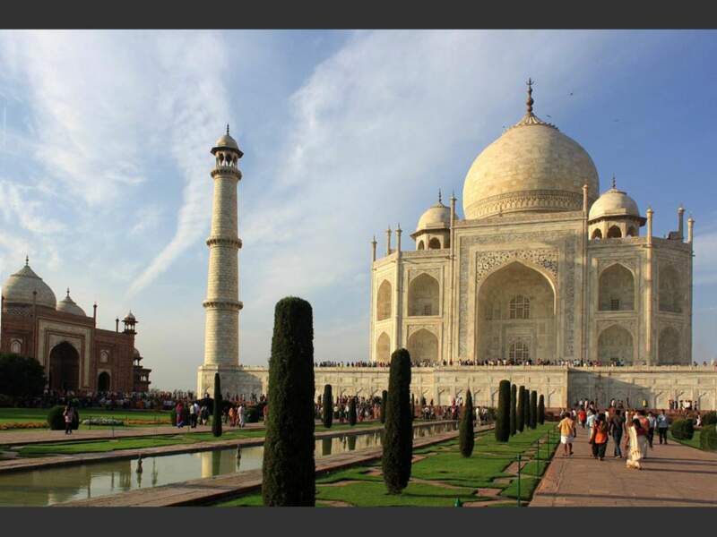 Le Taj Mahal, né d'une histoire d'amour malheureuse, est un des plus beaux monuments d'Inde.