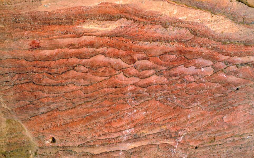 Gros plan sur les roches, à Coloured Canyon, en Egypte