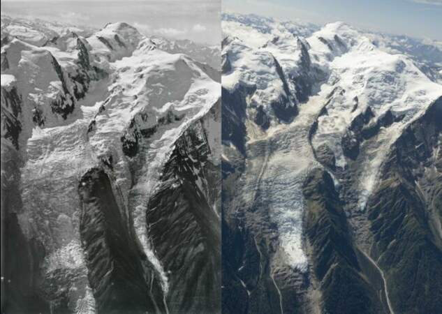 Le glacier des Bossons entre 1919 et 2019  