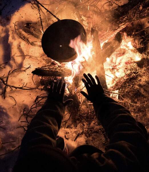 Un feu pour se réchauffer