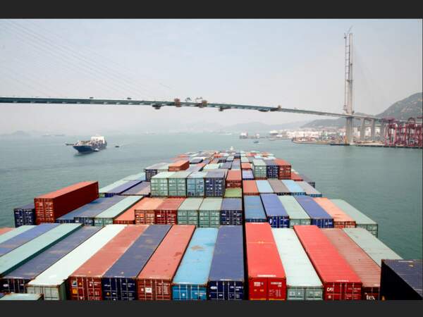 Le port de Hongkong, en Chine