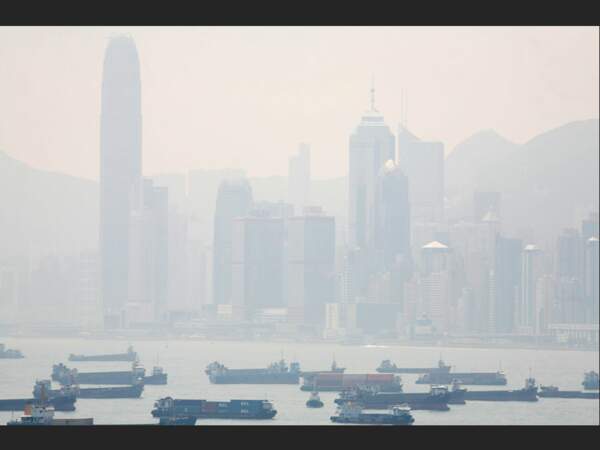 Le port de Hongkong, en Chine