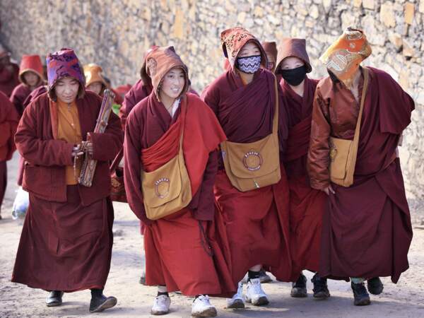 Nonnes venues étudier à l'institut bouddhiste de Larung Gar, au Tibet