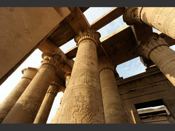 Les colonnes du temple de Kom Ombo, en Egypte.