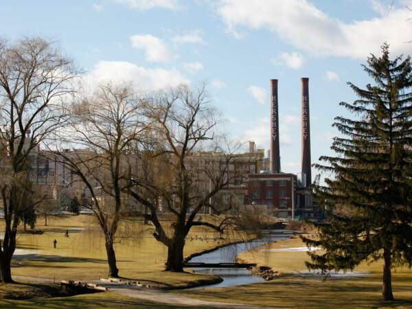 L'ancienne usine Hershey dans la ville du même nom, en Pennsylvanie (Etats-Unis)
