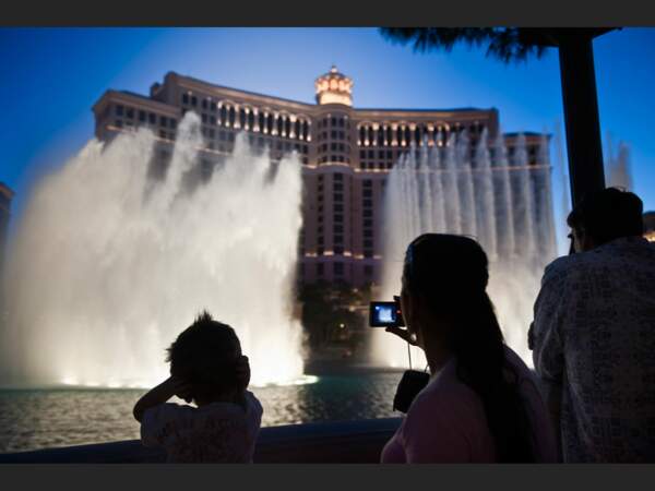 Les jets d'eau du Bellagio, à Las Vegas, aux Etats-Unis.