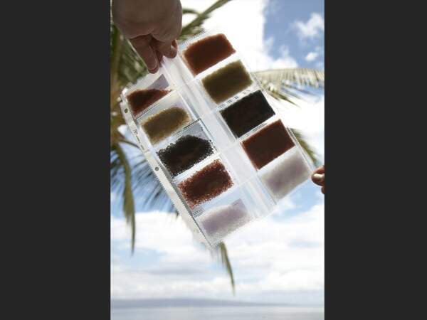 Sel récolté sur l'île de Molokai, à Hawaii, teinté puis aromatisé