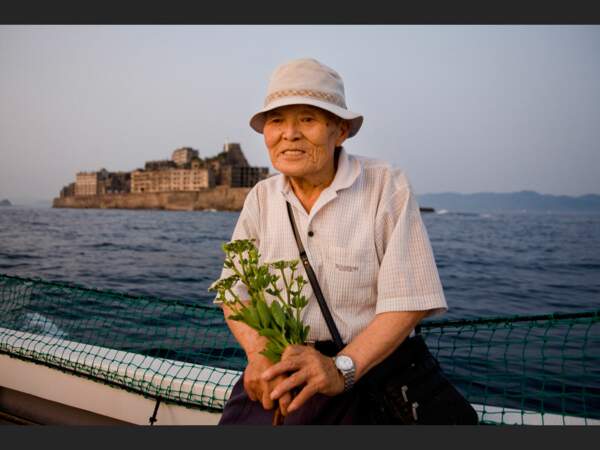 M. Fukudome, ancien habitant de l'île Gunkanjima, Japon