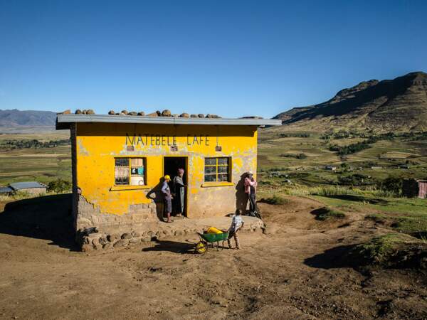 Halte pour cavaliers sothos au Lesotho