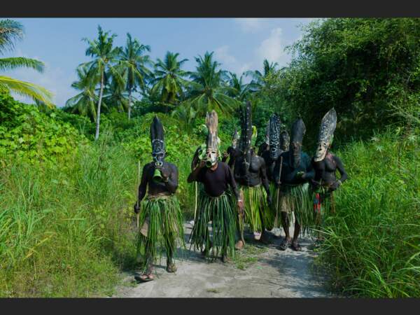 La « parade des démons » du Dheli Maali, à Baarah, sur l’atoll Haa Alifu, aux Maldives.