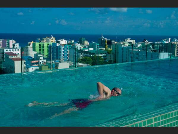 La piscine de l’hôtel Holiday Inn à Malé, la capitale des Maldives.