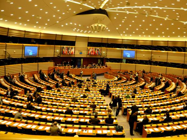 La salle plénière du Parlement européen de Bruxelles, en Belgique.